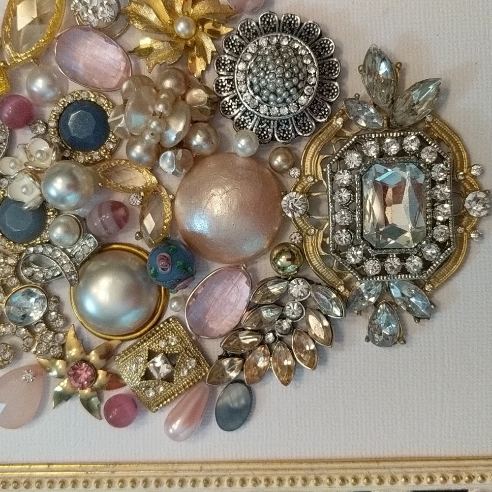 Mosaic floral or skull framed jewelry art upcycled jewelry Host Pick 6.10! - Picture 5 of 12